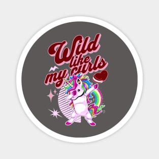 Wilds Like My Curls Toddler Cute Unicorn Curly Haired Retro Magnet